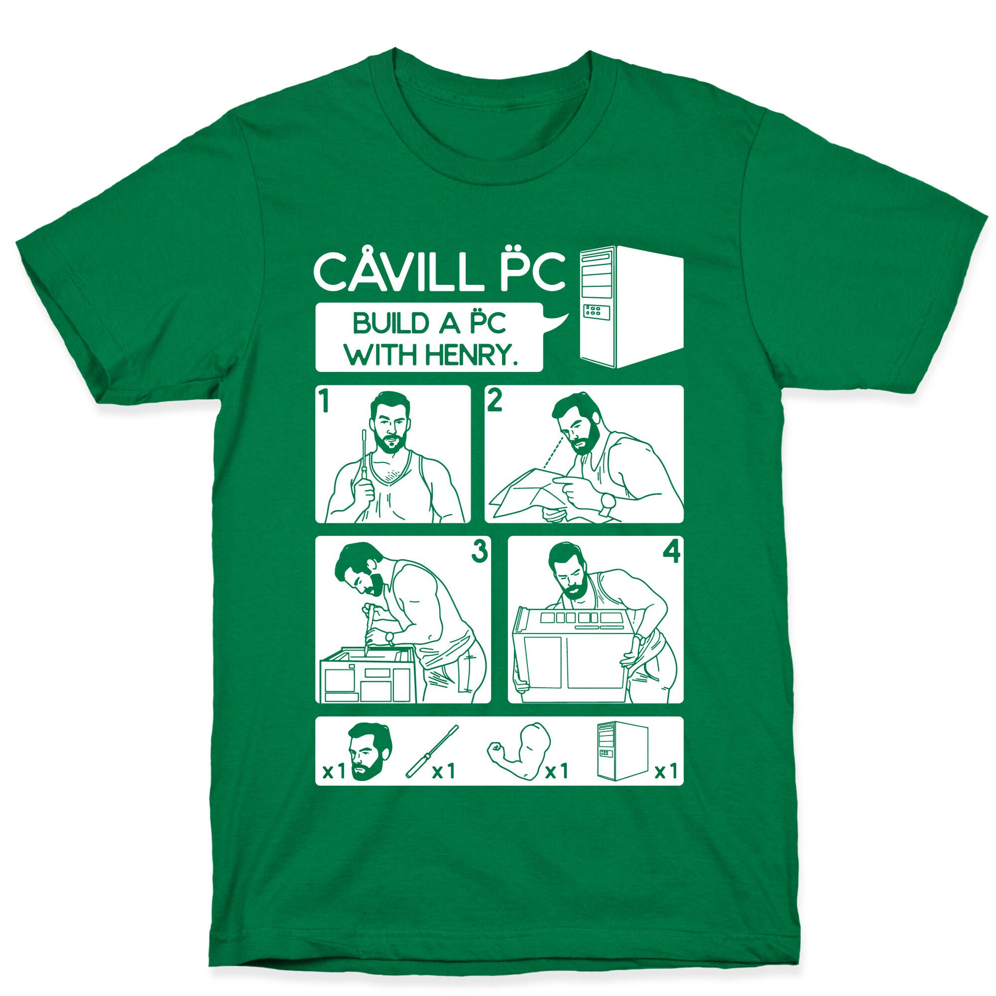 Cavill PC Parody White Print T-Shirt